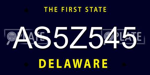 AS5Z545 Delaware License Plate