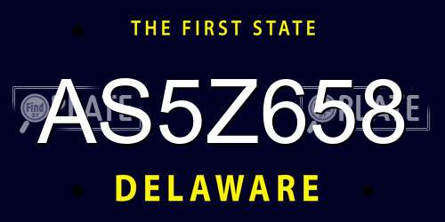 AS5Z658 Delaware License Plate