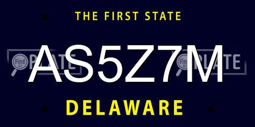 AS5Z7M Delaware License Plate