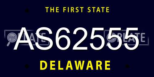 AS62555 Delaware License Plate