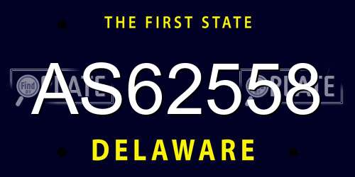 AS62558 Delaware License Plate
