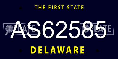 AS62585 Delaware License Plate