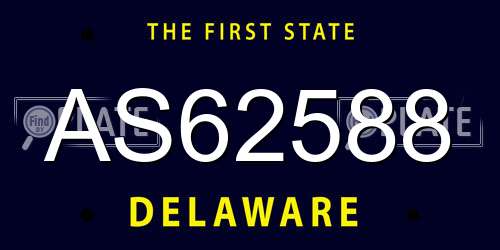 AS62588 Delaware License Plate