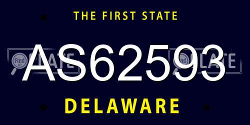 AS62593 Delaware License Plate