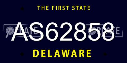 AS62858 Delaware License Plate