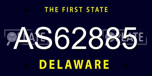 AS62885 Delaware License Plate