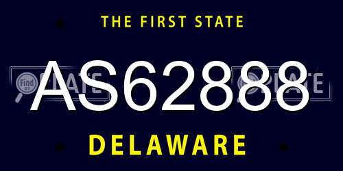 AS62888 Delaware License Plate