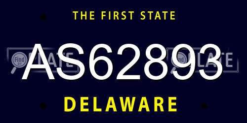 AS62893 Delaware License Plate