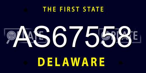 AS67558 Delaware License Plate
