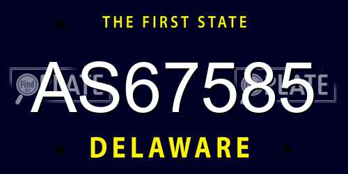 AS67585 Delaware License Plate