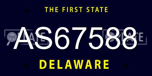 AS67588 Delaware License Plate