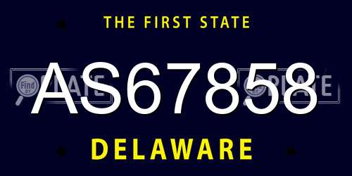 AS67858 Delaware License Plate