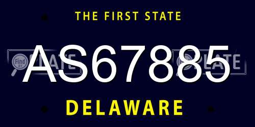 AS67885 Delaware License Plate