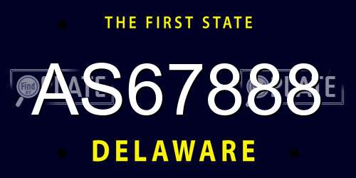 AS67888 Delaware License Plate