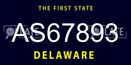 AS67893 Delaware License Plate