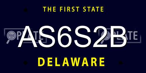 AS6S2B Delaware License Plate