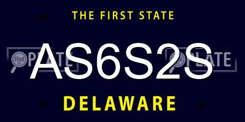 AS6S2S Delaware License Plate