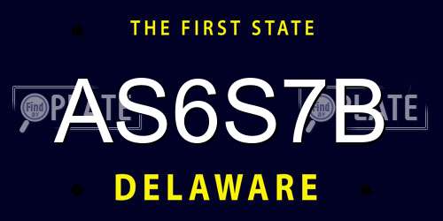 AS6S7B Delaware License Plate