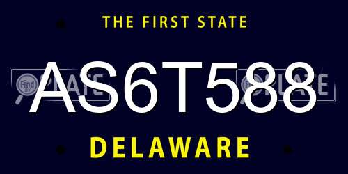 AS6T588 Delaware License Plate