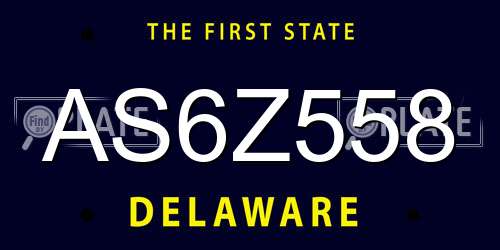 AS6Z558 Delaware License Plate