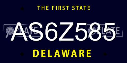 AS6Z585 Delaware License Plate