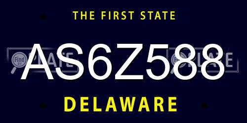 AS6Z588 Delaware License Plate