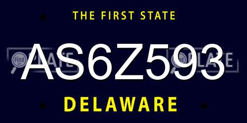 AS6Z593 Delaware License Plate