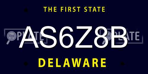 AS6Z8B Delaware License Plate