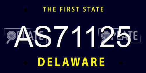 AS71125 Delaware License Plate