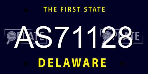 AS71128 Delaware License Plate