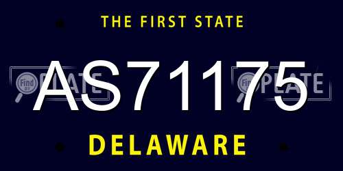 AS71175 Delaware License Plate