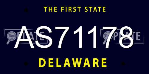 AS71178 Delaware License Plate