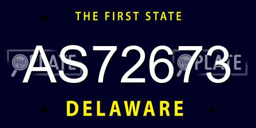 AS72673 Delaware License Plate