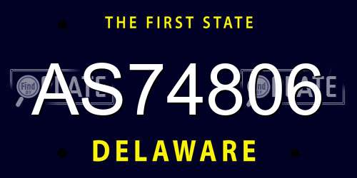 AS74806 Delaware License Plate