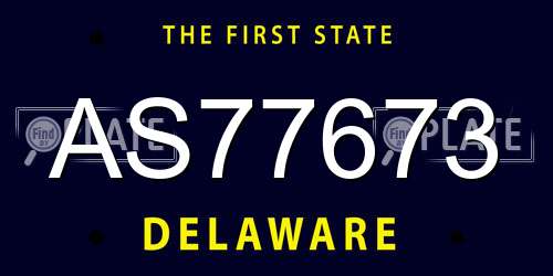 AS77673 Delaware License Plate