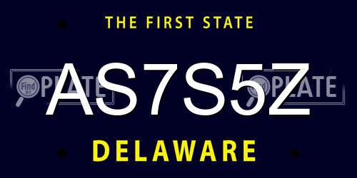 AS7S5Z Delaware License Plate