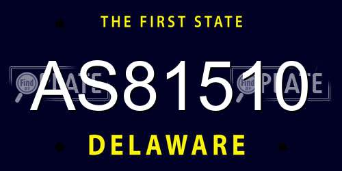 AS81510 Delaware License Plate