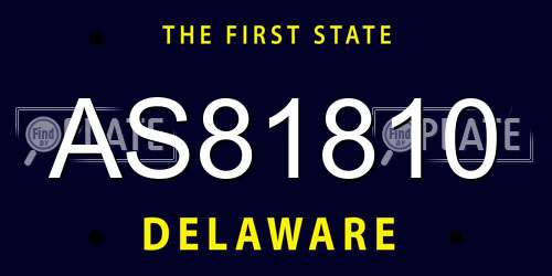 AS81810 Delaware License Plate