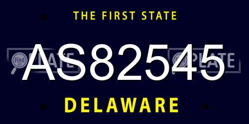 AS82545 Delaware License Plate