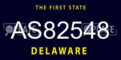 AS82548 Delaware License Plate