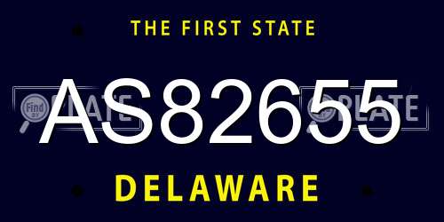 AS82655 Delaware License Plate
