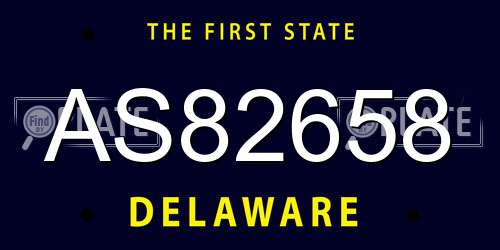 AS82658 Delaware License Plate