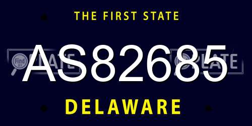 AS82685 Delaware License Plate