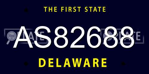 AS82688 Delaware License Plate