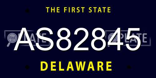 AS82845 Delaware License Plate