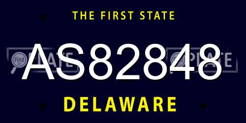 AS82848 Delaware License Plate
