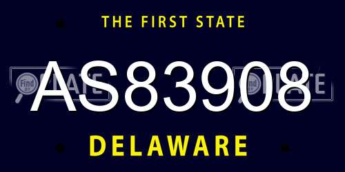 AS83908 Delaware License Plate
