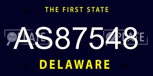 AS87548 Delaware License Plate