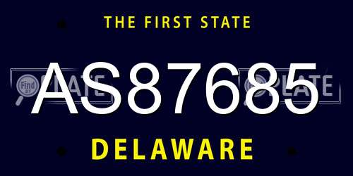 AS87685 Delaware License Plate