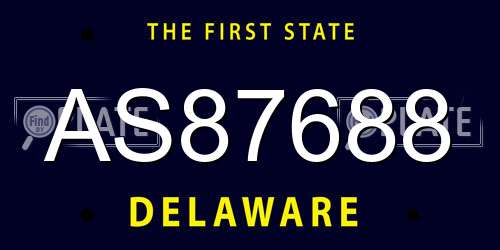 AS87688 Delaware License Plate